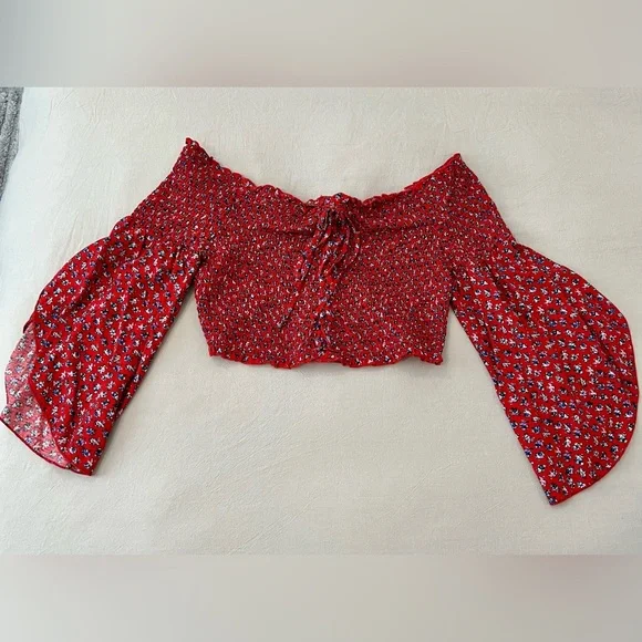 Floral off shoulder top - Picture 1 of 5